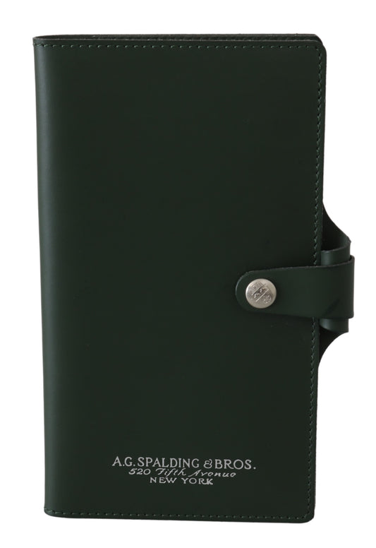 A.G. Spalding & Bros Green Bifold Travel Holder Leather Wallet