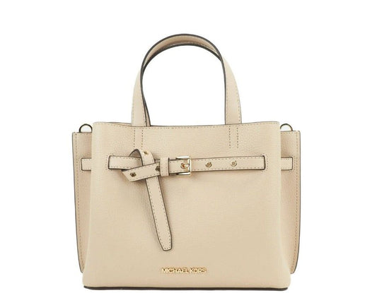 Michael Kors Emilia Small Buff Pebbled Leather Satchel Bag Crossbody Handbag